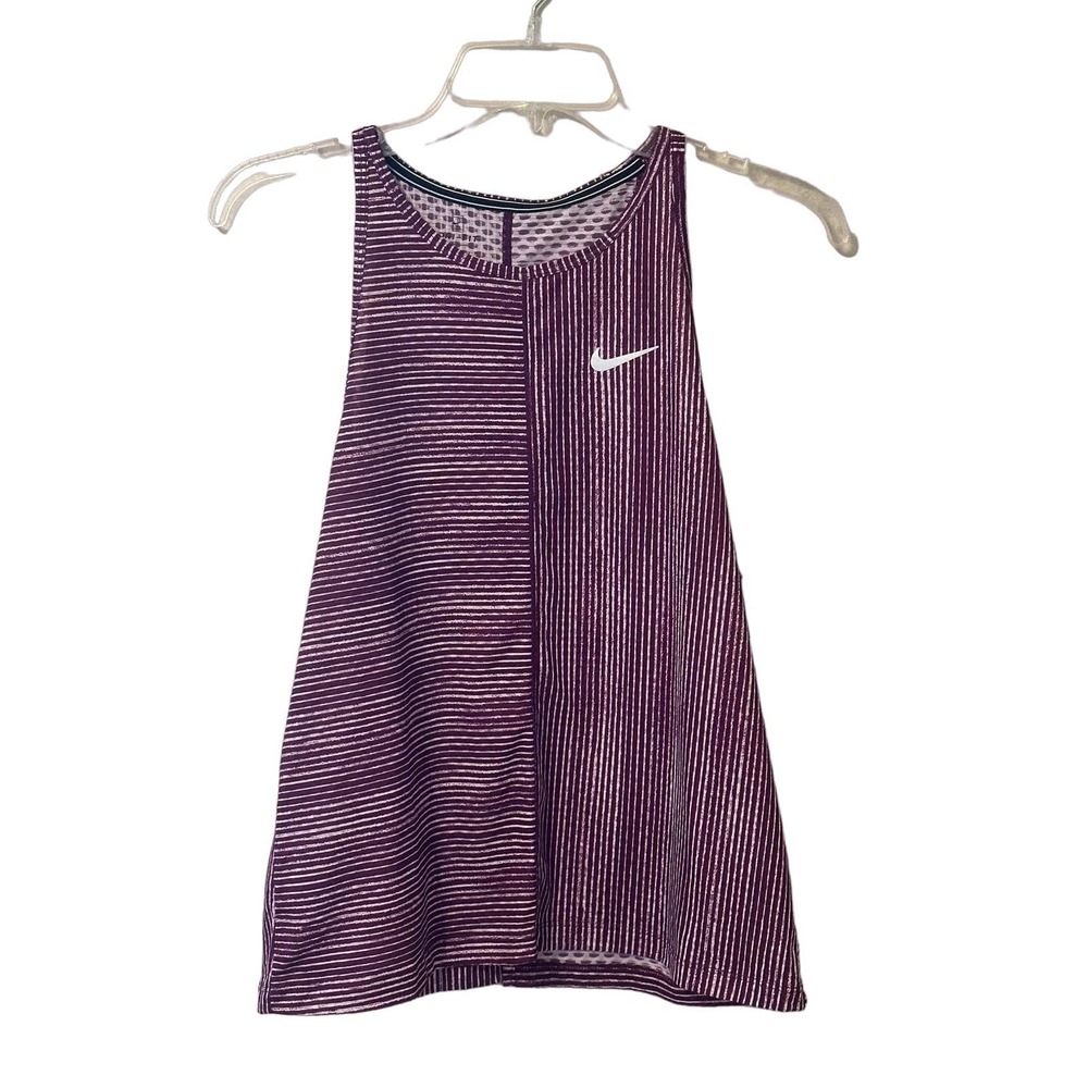 🍒 Nike Dri-Fit Athletic Tank Top Shirt Striped Size M